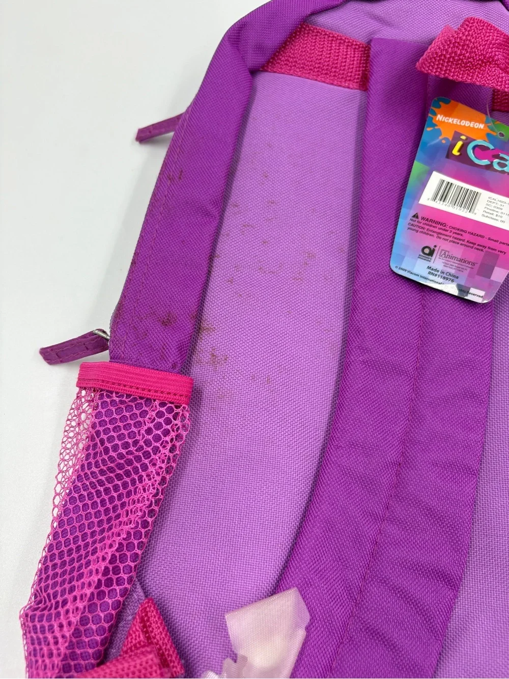 VTG Y2K NWT iCarly Nickelodeon School Backpack Miranda Cosgrove Purple